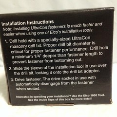 New Elco Ultracon Concrete Masonry Screws, 1 1/4″, Box Of 100 Count + Drill Bit