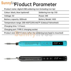 USB Soldering Iron 800mAh battery Digital Soldering Iron Set Temperature Adjust