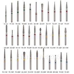 100 Types Dental FG Diamond Burs For High Speed Handpiece Friction Grip 50pcs