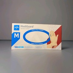 🏥 4X Medline MediGuard Stretch Vinyl Powder-Free Synthetic Gloves, Medium 100