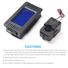 100A LCD Display AC Voltmeter Voltage Meter Ammeter Energy Power Monitor 80-260V