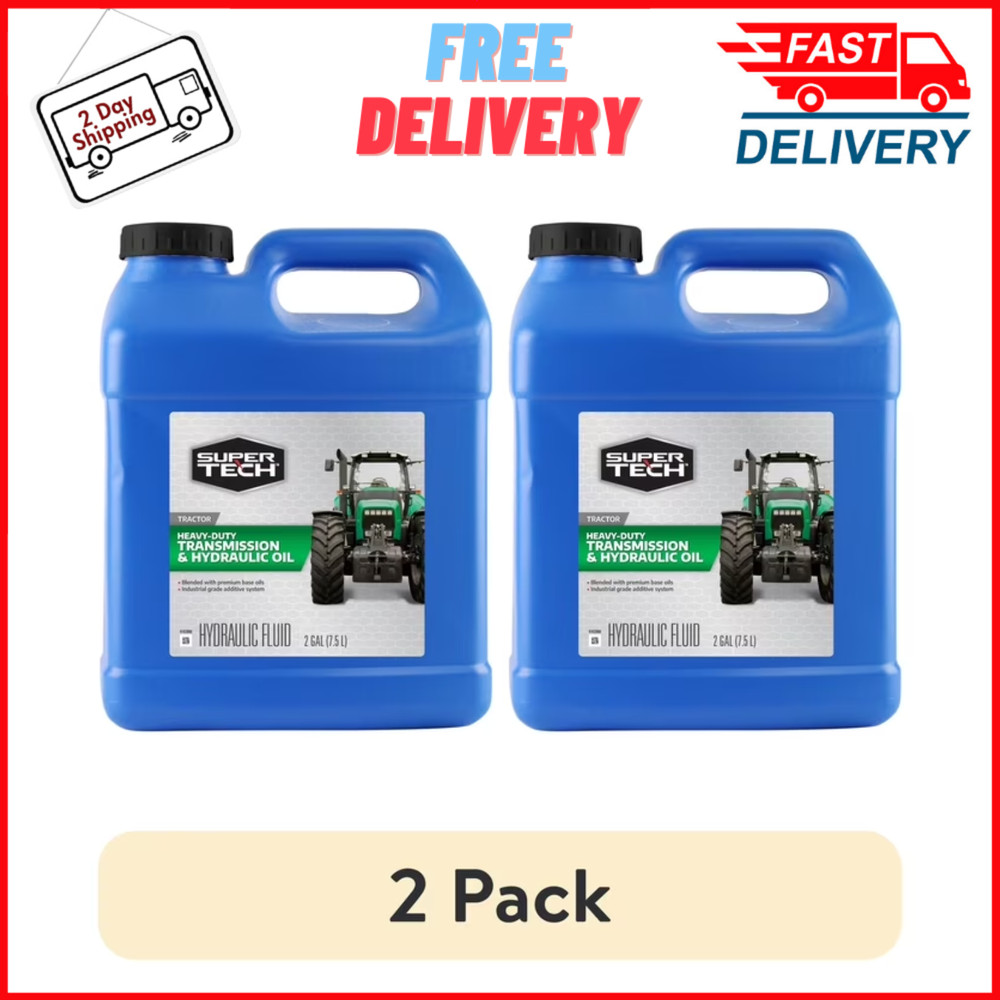 (2 pack) Super Tech Heavy-Duty Tractor Hydraulic & Transmission Fluid, 2 Gallons