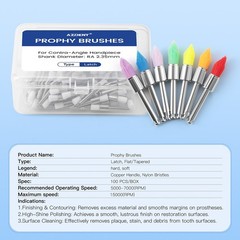 100pcs Dental Nylon Colored Soft Bowl Polishing Tapered Prophy Brushes Latch Typ