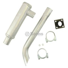 Muffler 15541-12110 Round Aluminum Steel 14.75″ Length Clamp Included