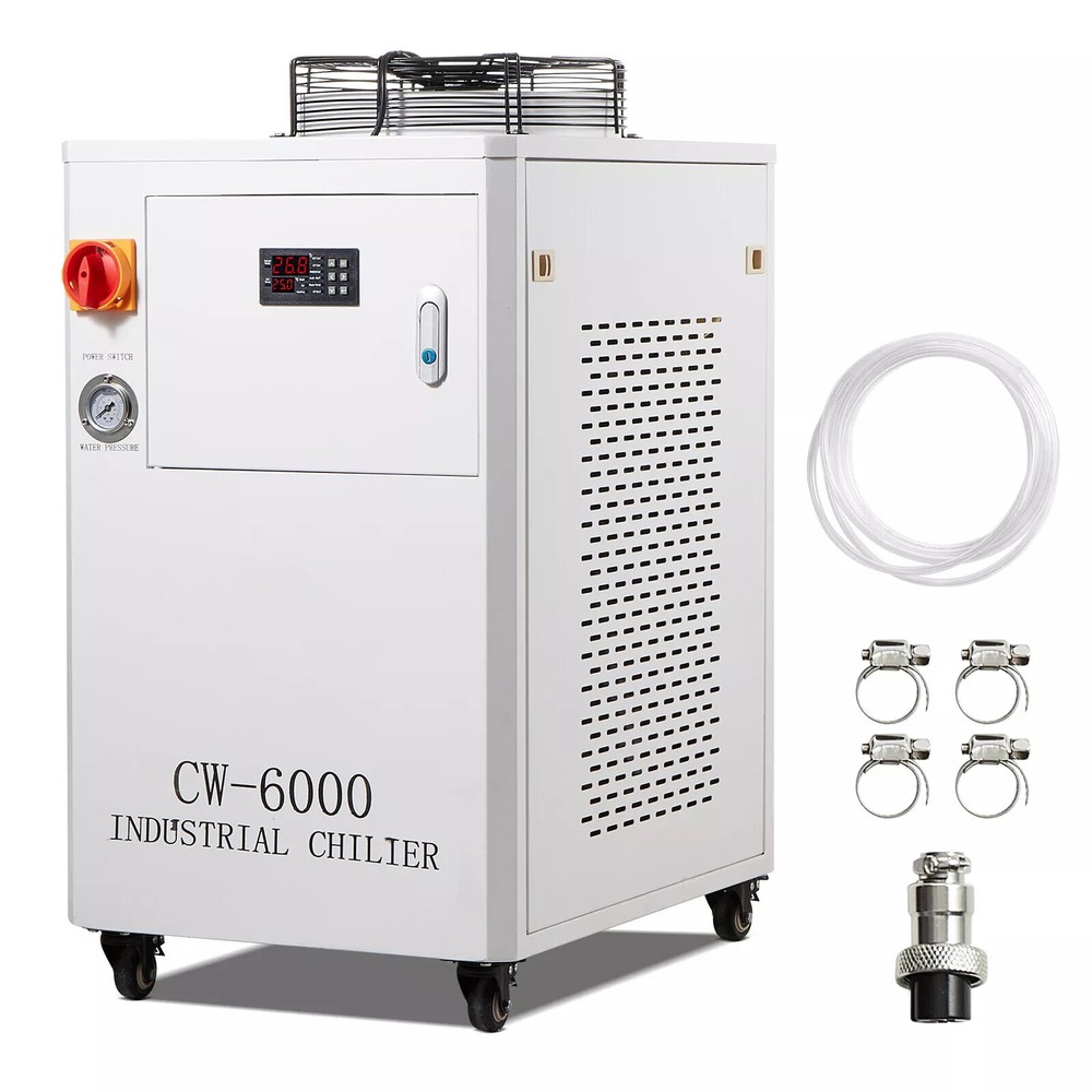 Industrial Water Chiller CW-6000 15L 65L/min Laser Chiller with Compressor 110V