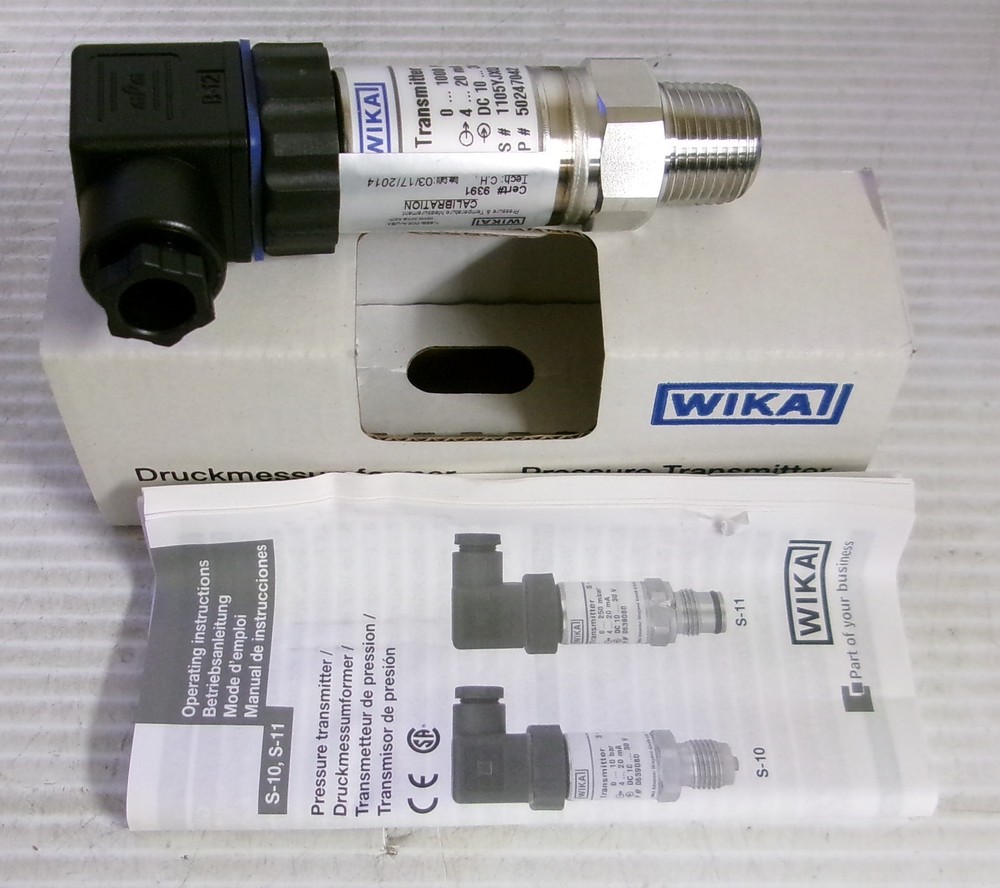 Wika 50247042 Pressure Transmitter S-10 0…1000PSI 4…20mA DC10…30V