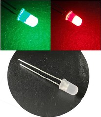 100PCS 5mm Dual Bi Color Polar Changing Red/Green Led Diffused LEDs 2-Pin led