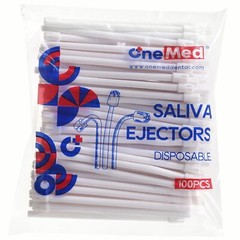 1000 (10 Bags)OneMed Disposable Dental Saliva Ejectors Evacuation Suction Tips