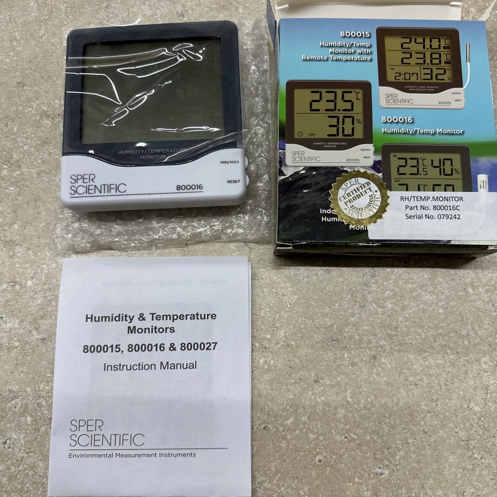 Sper Scientific 800016 Humidity/Temperature Monitor