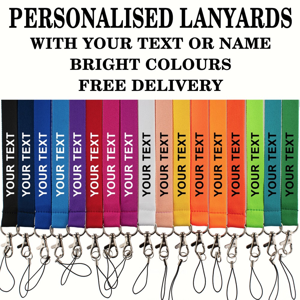 ROLSELEY Printed or Plain Lanyards – Personalized custom Neck Strap with Text
