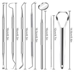 7pcs Dental Tools, Dental Pick for Teeth Cleaning, Stainless Steel Hygiene Kit