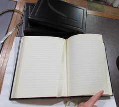 Journal 9″ Leather Hardcover 224 Lined Pages Graphic Image Black