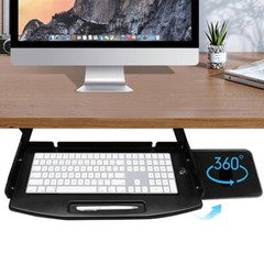 Steel Keyboard Tray Under Desk Drawer Sliding Pull Out w/360° Mouse Tray 22″x12″