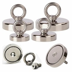 Double-Sided Fishing Magnet Kit 400-1000LBS Pull Force Strong Neodymium Rope Set