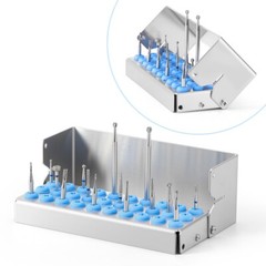 8/30Holes Bur Dental Burs Disinfection Autoclave Stand Holder Block Case Steel