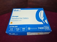 Quill Standard File Folders 100ct. Orange 1/3 Cut # 7409130E