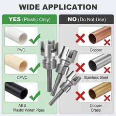3Pcs PVC Pipe Threader Kit 1/2″ 3/4″ 1″ NPT Dual-Function Internal & External