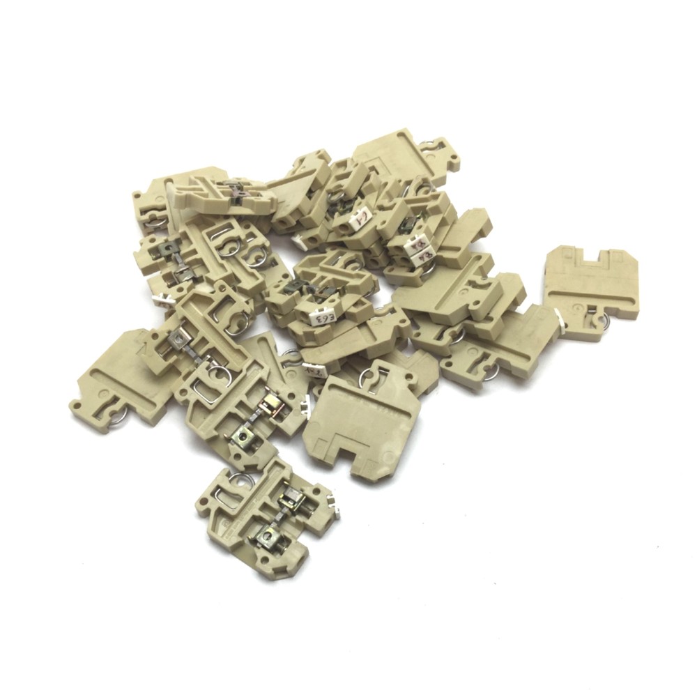 Lot of 29 Weidmuller SAK2.5 Terminal Block, Beige, 600V 25A, 22-12AWG