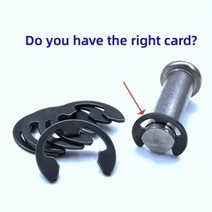 120PCS Black Stainless Steel Snap Ring E-Clip Circlip Washer Assortment Set