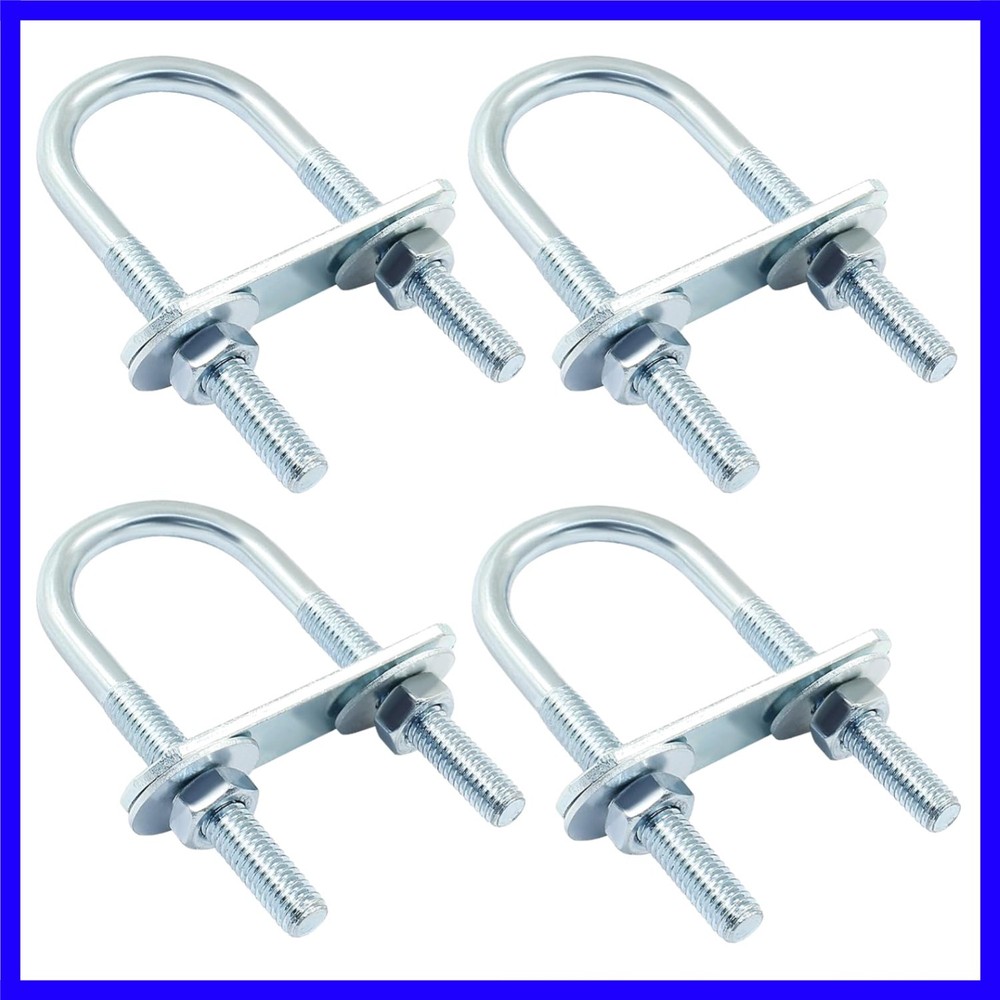 M6 U Bolts, 1 Inch Wide, 25mm x 70mm, 4 Sets | Round U-Bolts, Frame Plates, N…