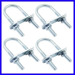 M6 U Bolts, 1 Inch Wide, 25mm x 70mm, 4 Sets | Round U-Bolts, Frame Plates, N…