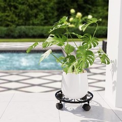 10.24″ Plant Stand with Wheels – 1 Pack Plant Caddy, 360 °Rotatable and Loc