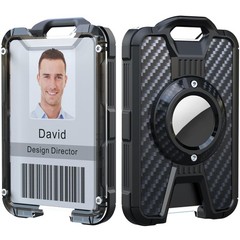LIUGX Badge Holder for Airtag, with 13 cm (W) x 18 (L) x 0.1 (H), Black