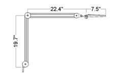 LFG028217 Luxo LFM LED Magnifier, 30″ Arm, 5-D Lens & Edge Clamp, Light Grey