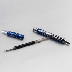 Pentel Energel Alloy Retractable Liquid Gel Pen, 1 Count (Pack of 1), Blue
