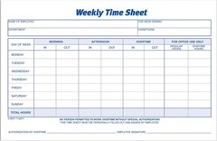Weekly Time Sheet, 1-Part, 5.5 x 8.5 Inches, Blue/White, 100 Sheets Per Pad, …