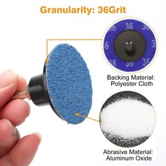 52Pcs 2″ 36 Grit Zirconia Roll Lock Sanding Discs Set 1/4″ Shank for Die Grinder