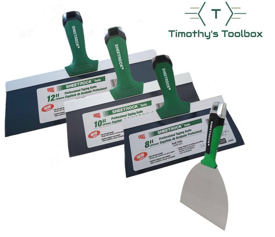 USG Sheetrock 8”,10”, 12” Pro Drywall Set w/ 5″ Matrix Carbon Steel