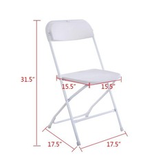 10 Pack Commercial White Plastic Portable Folding Chairs Stackable Picnic Party