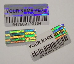 1000 BCc Custom Print BARCODE Security Hologram Tamper Evident Label Stickers