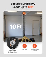 VEVOR Hand Chain Hoist 1100 lbs Capacity 10 ft Manual Chain Block with G80 Chain