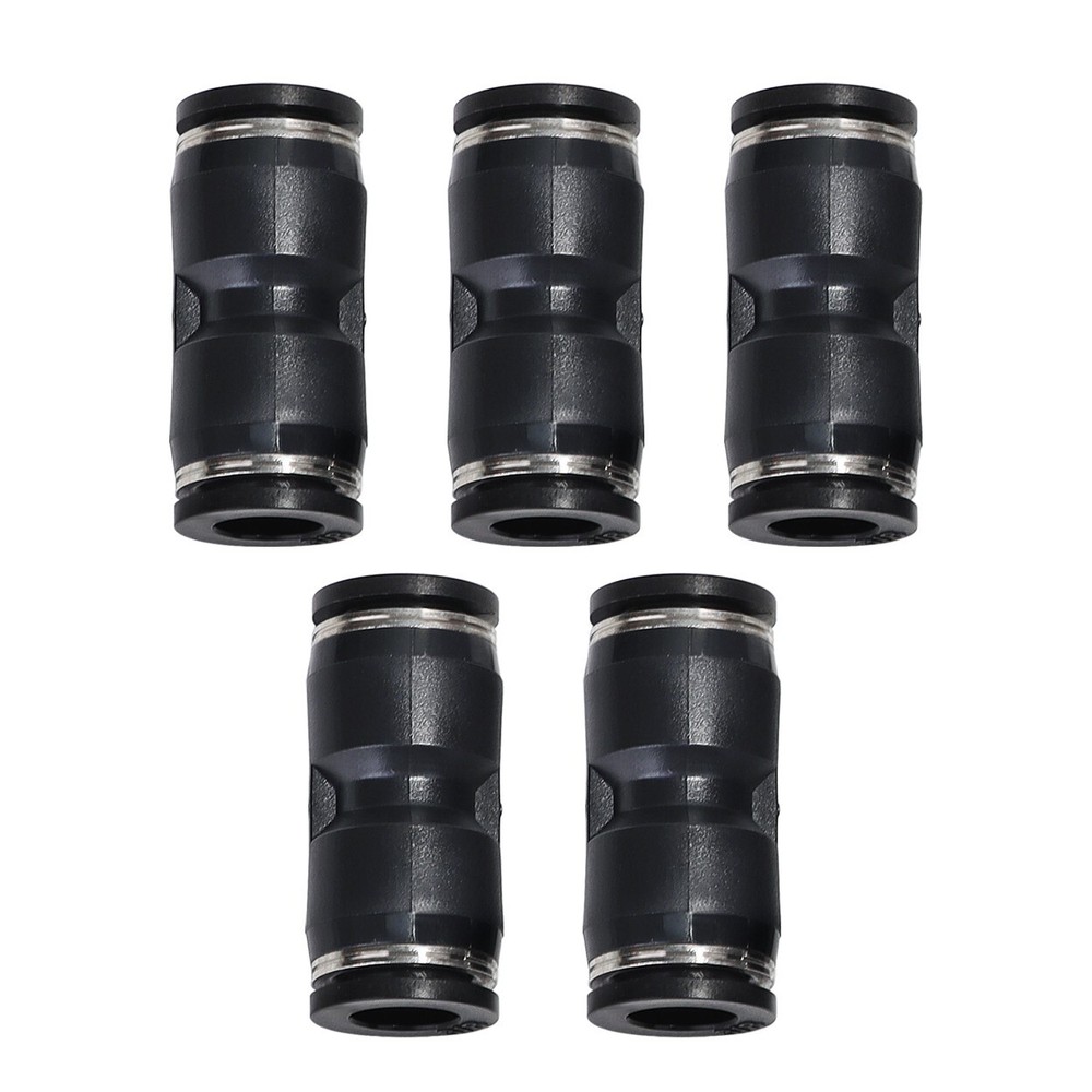 Push To Connect Air Fittings Tube 1/2″ OD Straight Air Line Union Push Pack of 5