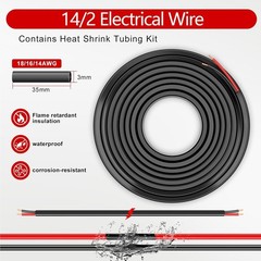 GOSDENG 14 Gauge 2 Conductor Electrical Wire, 14 AWG 2.08mm Wire PVC Cord, 12V/2