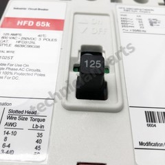 1Pc Circuit Breaker for EATON HFD3125L CIRCUIT BREAKER 3P 125A 600V HFD 65k