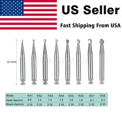 ClassA Dental Carbide Burs Tungsten Steel Drills Fit Low Speed Handpiece RA1-RA8