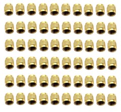 60 Pcs Schrader Valve Caps, Brass 1/4″ Flare Caps Round HVAC Valve Caps with …