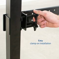 VIVO Black Universal Steel Clamp-on Desk Stabilizer Bar | Bracket Support System