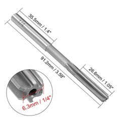 1/4″ Chucking Reamer H7 HSS Lathe Machine Reamer 6 Straight Flutes