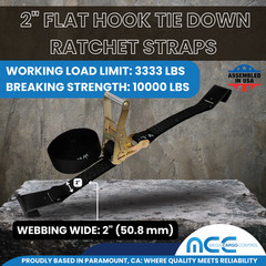 USA Heavy Duty 2″ x 40′-60′ Ratchet Strap Flat Hook Flatbed Truck Farm Tie Down