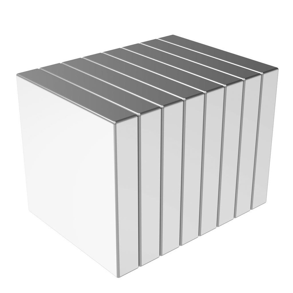 3/4 x 3/4 x 1/8 Inch Neodymium Rare Earth Large Block Magnets N52 (10 Pack)
