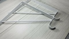 2 Metal Self Rod Bracket White with Clothes Rod at Front 11″ Shelf