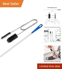 Double Ended Nylon Drain Brush (61″) & Sink Unblocker (17.7″) for Easy Cleaning