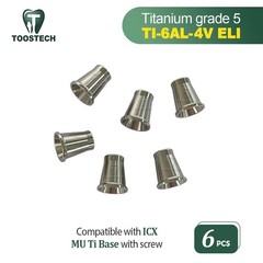 6pcs MU Titanium base CAD/CAM prosthetic ti base fits to ICX D4.8mm