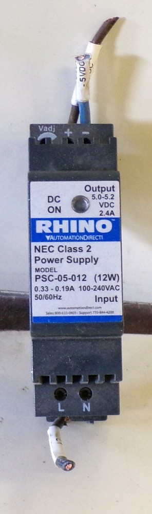 Rhino PSC-05-012 Automation Direct Power Supply NEC Class2 100-240VAC UsedCutOut