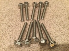 (10) M6 X 1.00 X 35 Stainless Steel DIN 6921 A2 Hex Flange Bolts M6x35mm Flange