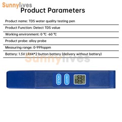 Portable TDS Meter Test Water Quality Test Pen LCD Display TDS Tester 0-9990ppm